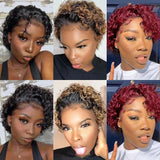 Pixie Cut Wig B Brown Color Lace Wig