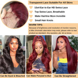 J Burgundy Lace Front Human Hair Wig X