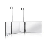 White Retractable Adjustable Hanging Three Mirrors Makeup Folding