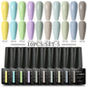 Nude Glitter Gel Nail Polish Set Purple Pink