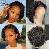 Pixie Cut Wigs Human Haishort Curly Lace Front