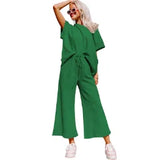 Spring Summer Casual Solid Short Sleeve T-Shirt Wide
