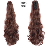 Synthetic Long Wavy Claw Clip On Ponytail Drawstring