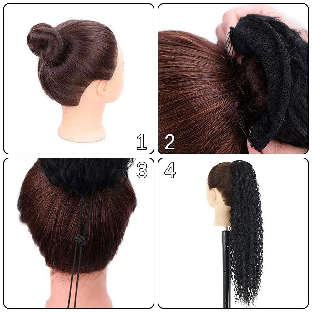 Lisi Girl Synthetic Drawstring Ponytail Long Curly Ponytail