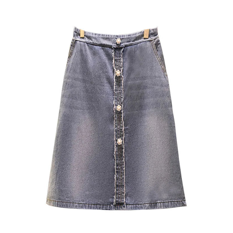 Plus Women'S Summer Loose Elastic Waist Denim One