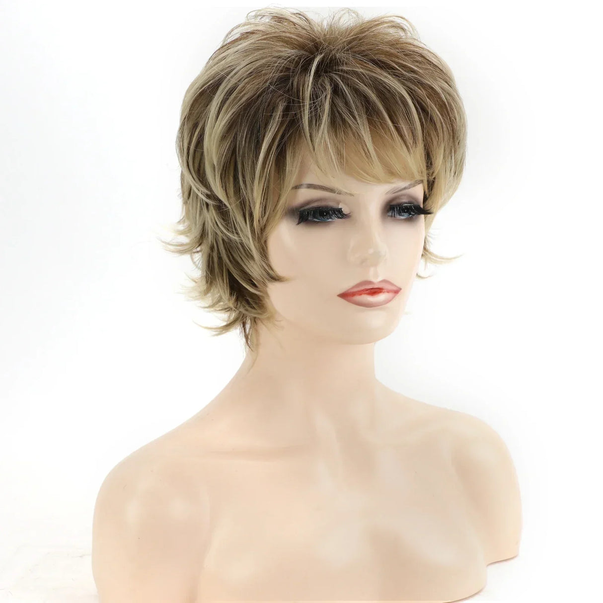 Women'S Fashion Short Synthetic Wigs Pixie Cut Blonde