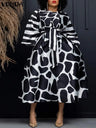 Vonda Women Elegant Party Dress Autumn Long