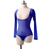 Long Sleeve Bodycon Gauze Top Sheer Pure Mesh