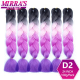 Jumbo Ombre Braids - Black, Brown, Blue, Pink