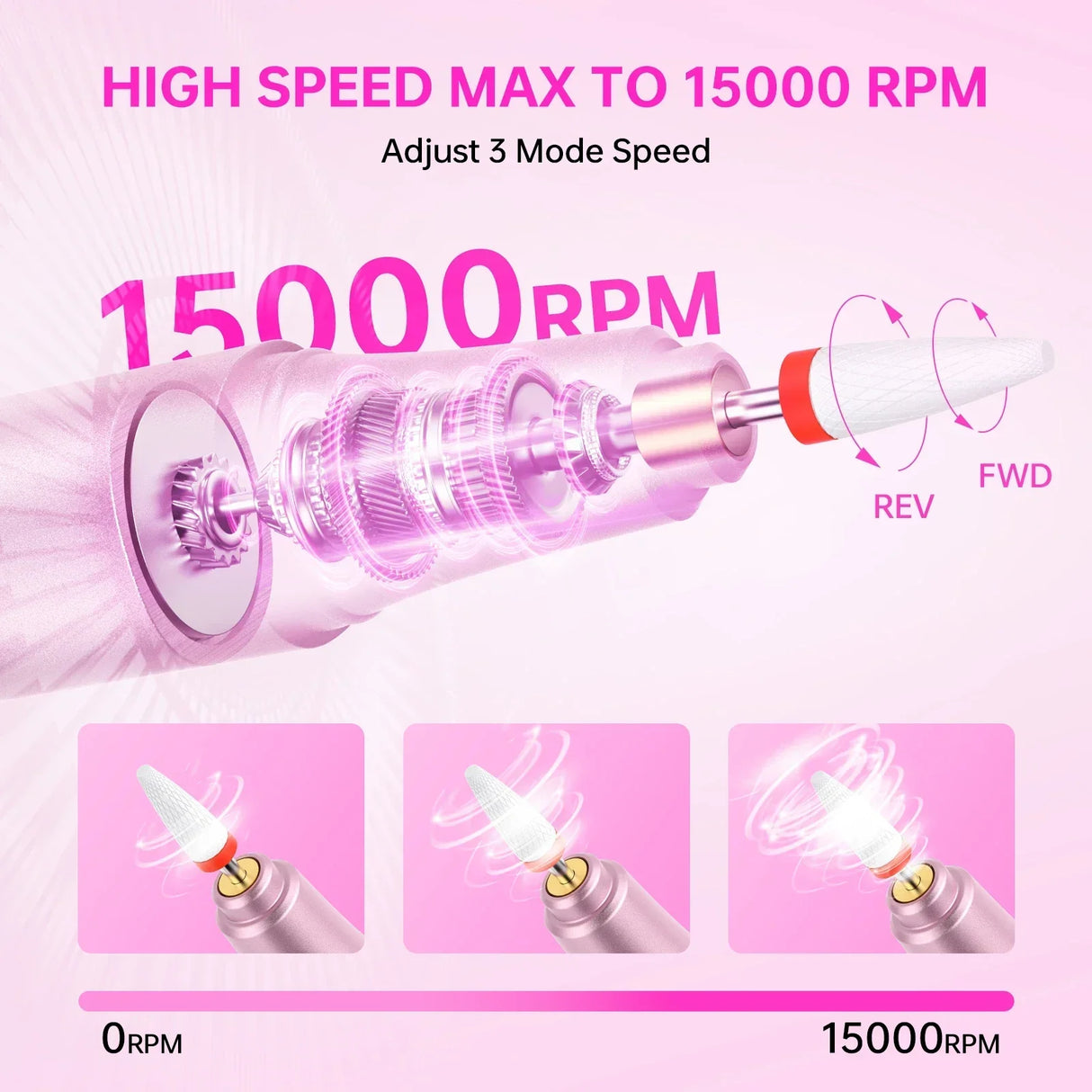 New Rechargeable Nail Drill Machine With Large Hd