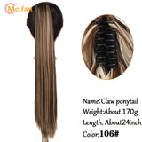 Meifan Long Synthetic Wavy Clip In Hair Ponytail
