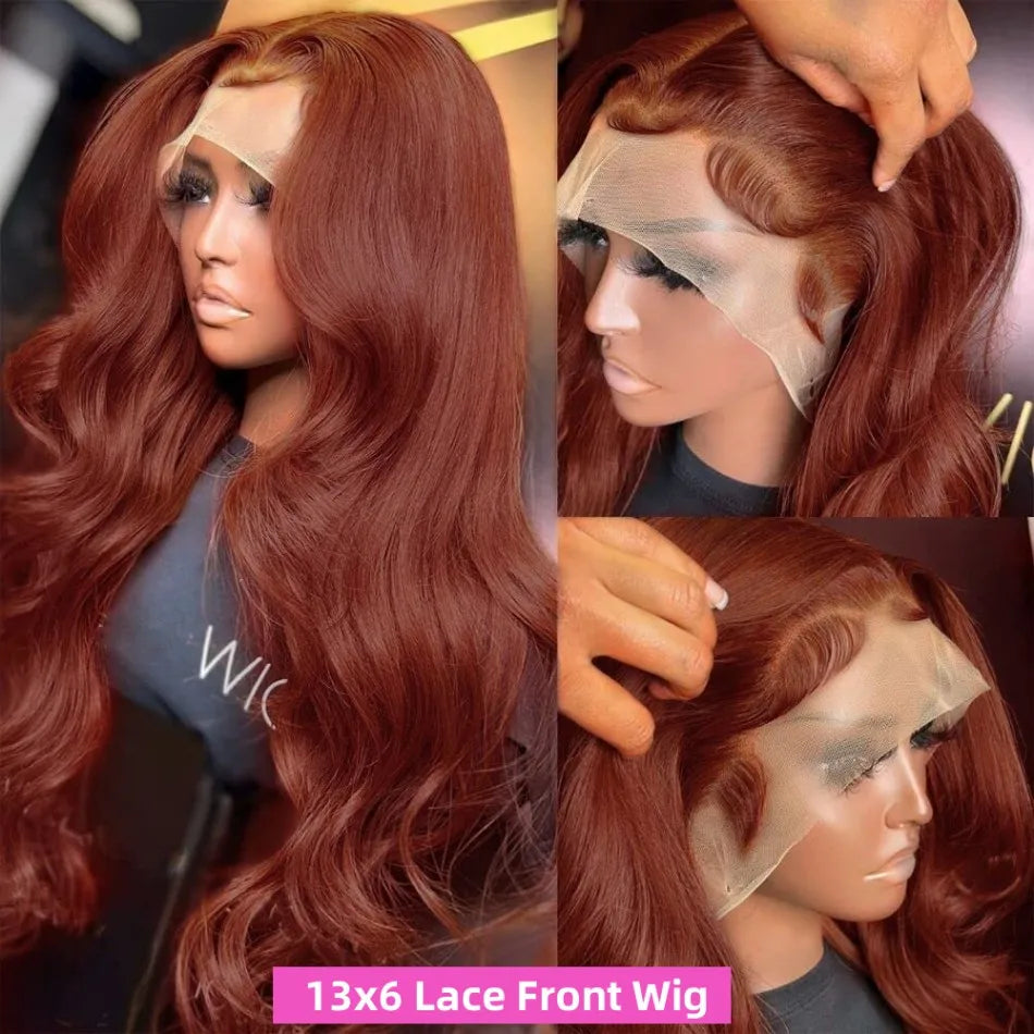 Reddish Brown Hd Lace Frontal Wig Preplucked