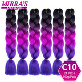 Jumbo Ombre Braids - Black, Brown, Blue, Pink