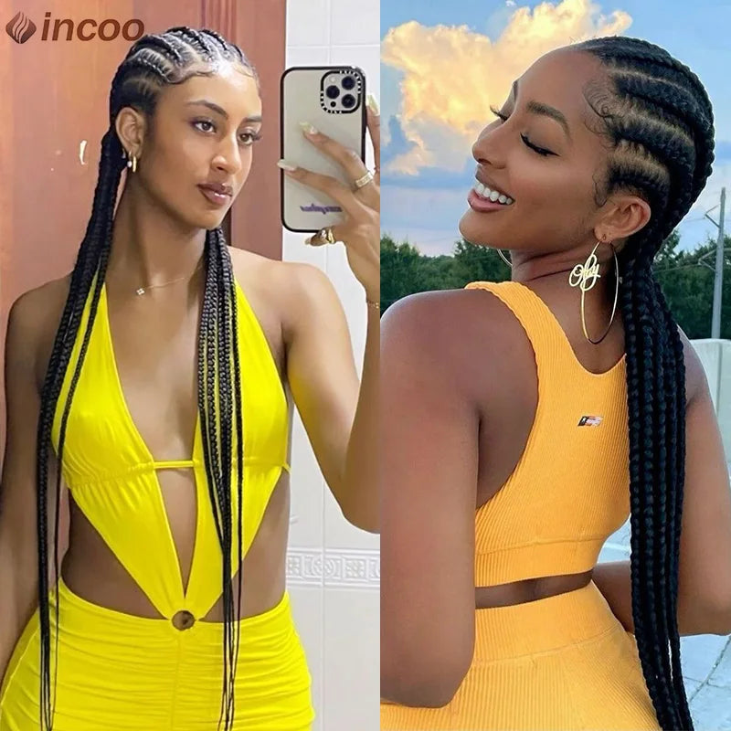 Full Lace Front Cornrow Double Dutch Braided Wigs