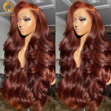Reddish Brown Body Wave Lace Frontal Human