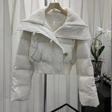 Women Autumn Winter Short Parkas Jackets Casual Stand