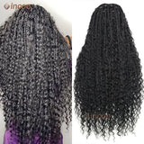 Full Lace Frontal Boho Braided Wigs Wave Curly