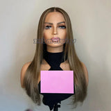 Medium Brown Colored Straight Hairline Glueless Synthetic Hair