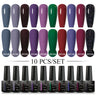 Nude Glitter Gel Nail Polish Set Purple Pink
