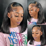 Straight Lace Frontal Bob Wig Pre Plucked