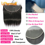 Upermall X Lace Frontal Straight Pre Plucked Swiss