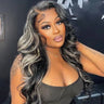 Human Hair Body Wave Highlight Wigs Black With