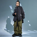 Kids Hip Hop Clothing Black Jacket Coat Casual