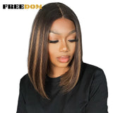 Freedom Straight Synthetic Lace Wigs Short Bob Ombre