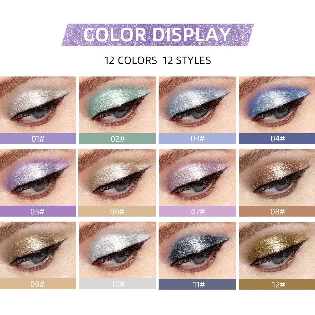 Qibest Colors Glitter Liquid Eyeshadow Waterproof Metallic