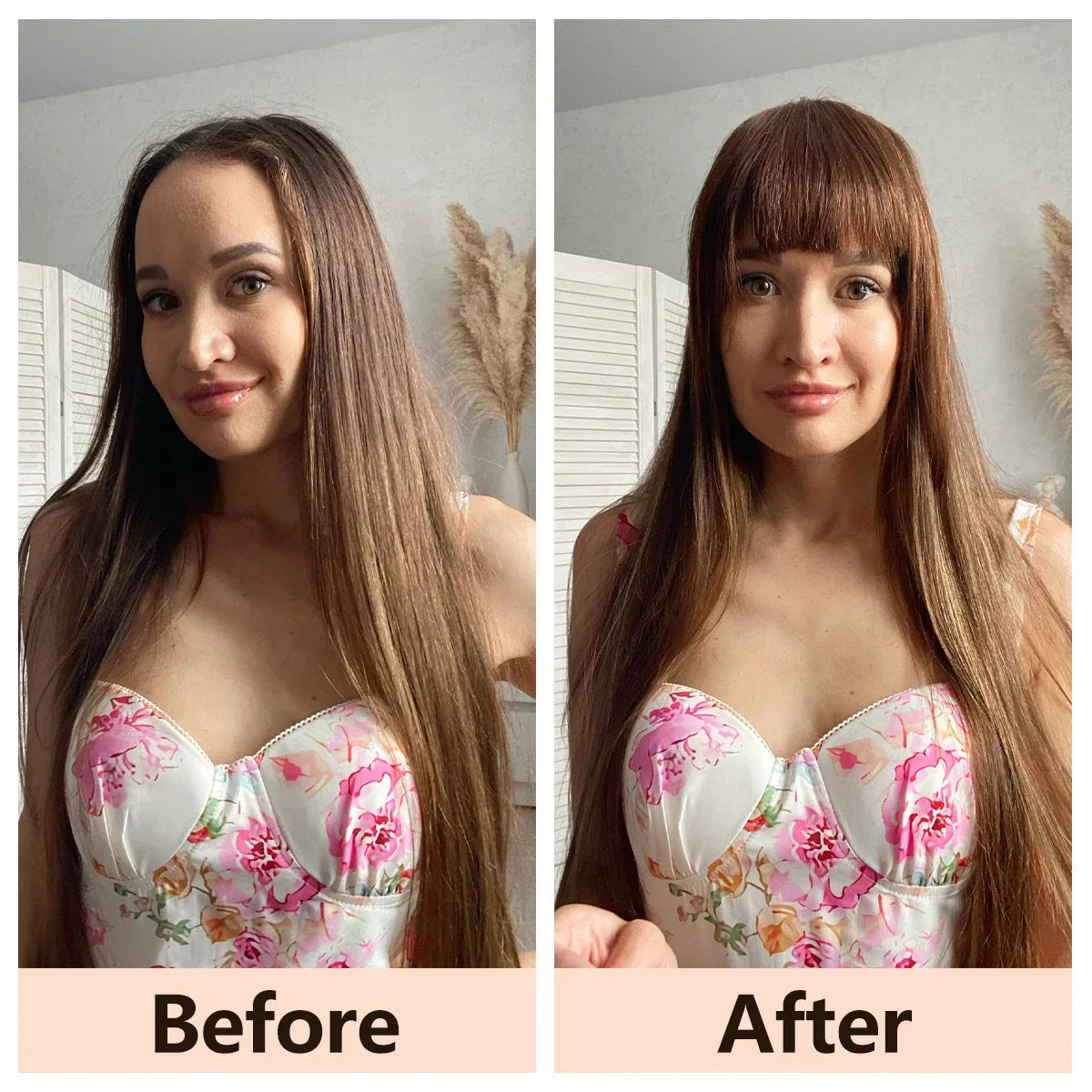 Human Hair Bangs Clips D Blunt Cut Natural