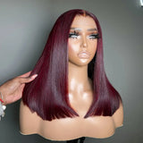 Lace Burgundy Short Bob Wig Human Hair