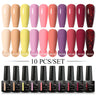 Nude Glitter Gel Nail Polish Set Purple Pink