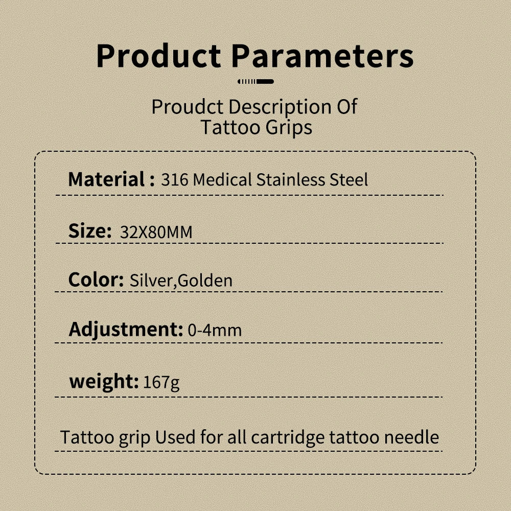 Professional Tattoo Grips Professional Aluminum Alloy Adjustable