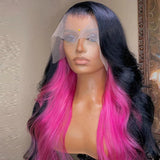 Rongduoyi Black Pink Two Tones Body Wave Synthetic