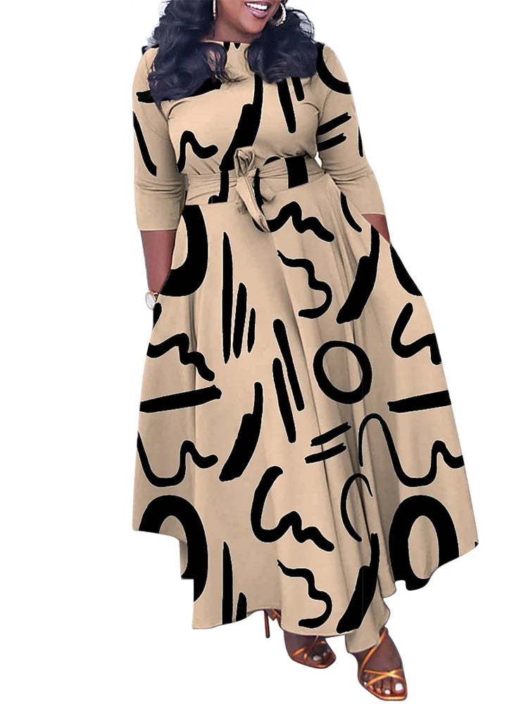 Wmstar Women Dress Printed Fashion Maxi Dresses Long