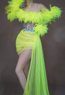 Red Mesh Sequins Pcs Set Dress Cheerleading Las
