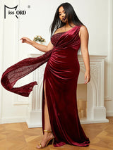 Missord Wine Sequin Evening Dresses Women Elegant One