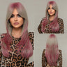 Layered Synthetic Wigs Black Blonde Ombre Highlight White