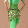Multi-Colored Belly Dance Belt - Silk Scarf with Crystal Accents
