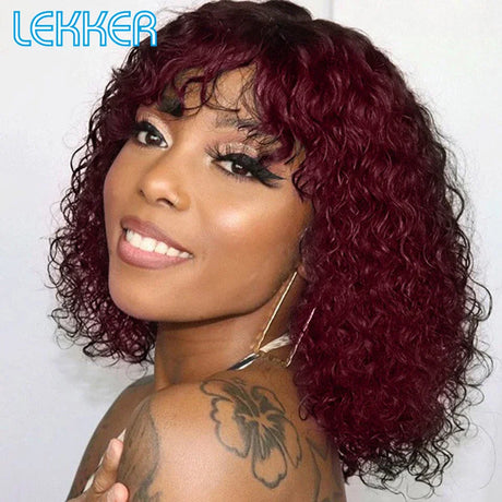 Lekker Colored Short Afro Kinky Curly Bob Human