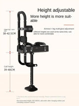 Single-Leg Telescoping Assisted Walking Stick Crutch Support-Free Knee