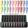 Nude Glitter Gel Nail Polish Set Purple Pink