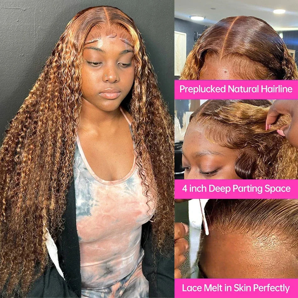 Addictive Brazilian Highlight Ombre Colored Water Curly Lace