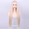 Peach Long Straight Red Pink Natural Hairline Wig