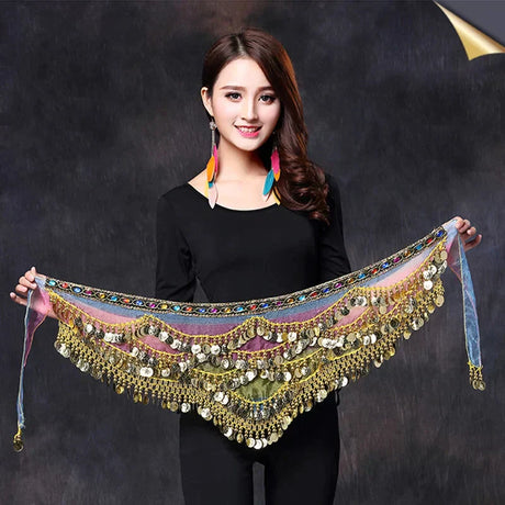 Oriental/Indian Belly Dance Coin Belt Bellydance Hip Scarf