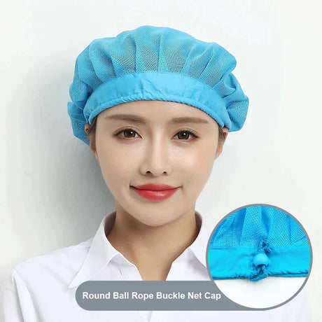 Black Adjustable Food Service Net Hat Kitchen Work
