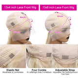 Straight  Blonde Lace Front Wig Human