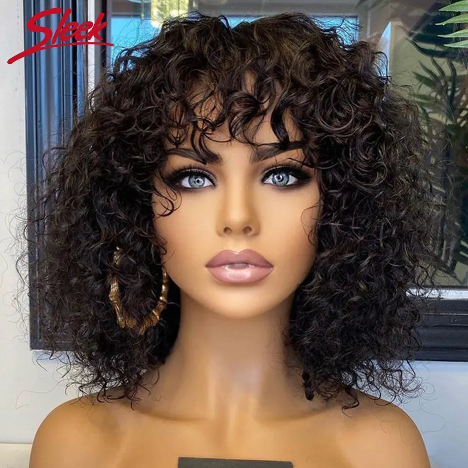 Short Pixie Bob Cut Human Hair Wigs With