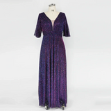 Sequin Evening Dress For Wedding Bridesmaid Female Purple