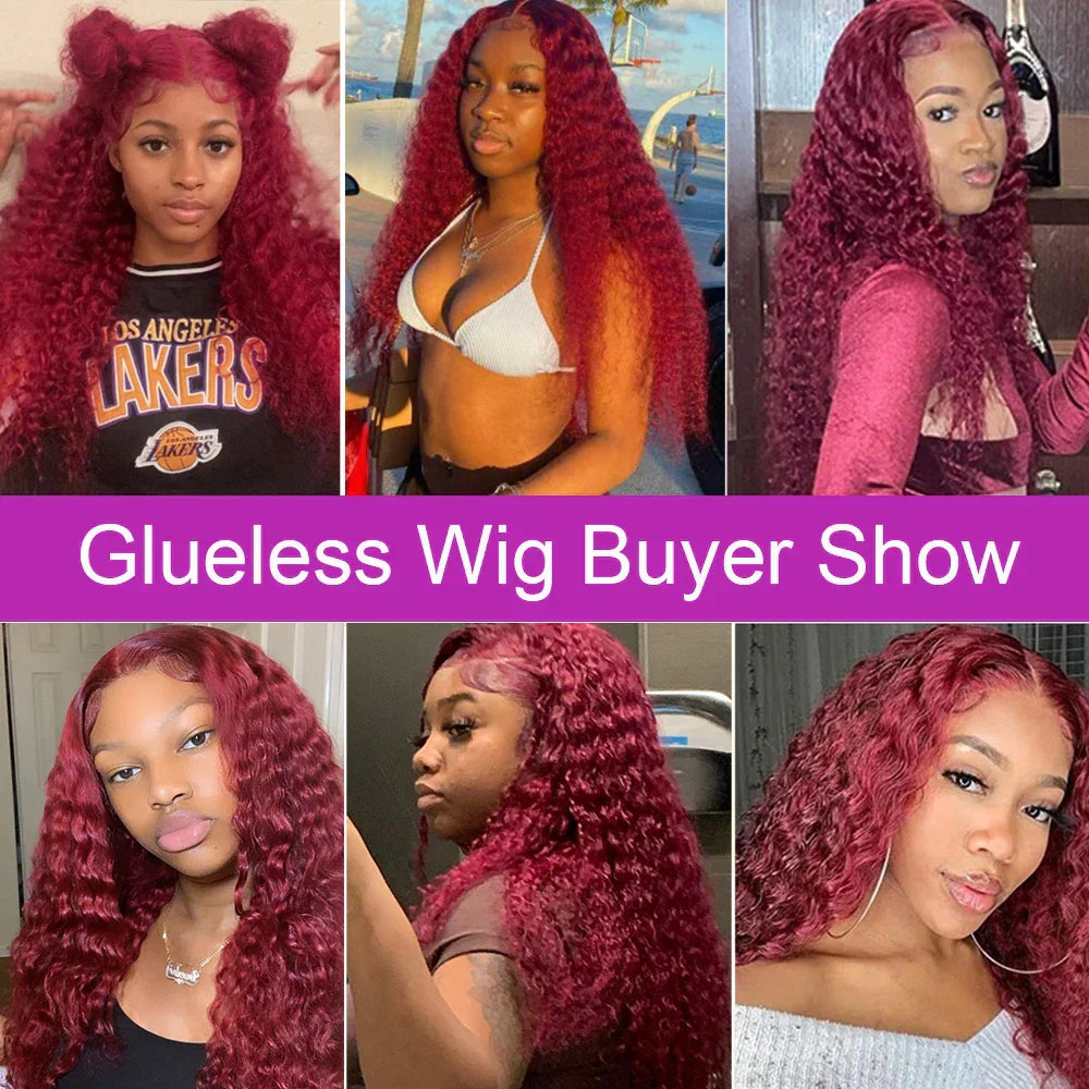 Deep Wave J Burgundy Lace Front Wig X